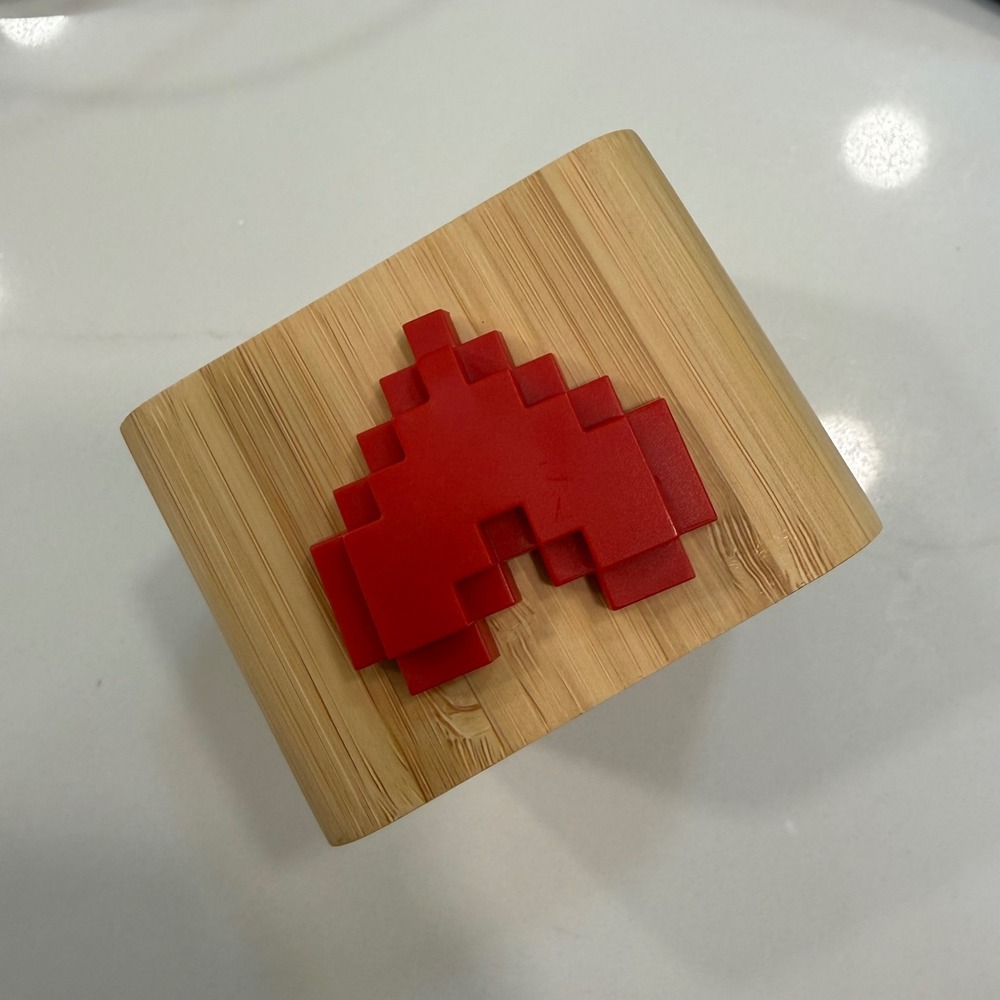 Lovebox Black and White Connected Messaging Box Bamboo Red Pixel Heart LB003